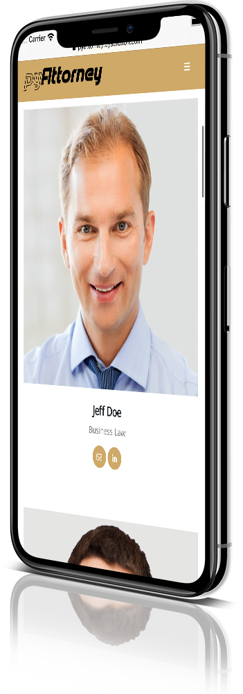iPhone X Mockup pyAttorney Legal Website Attorneys