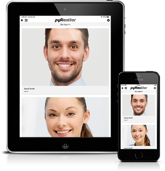 Mockup pyRealtor Mobile Application Agent List