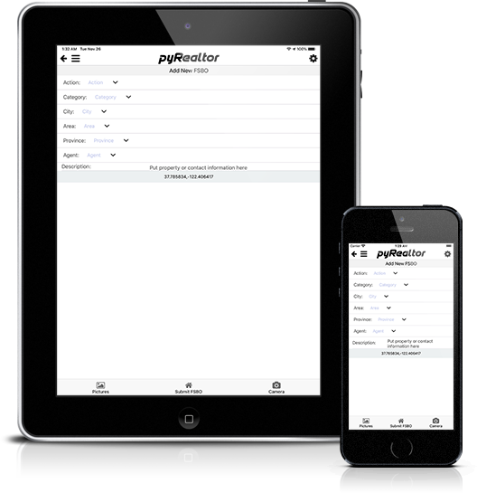 Mockup pyRealtor Mobile Application FSBO Add