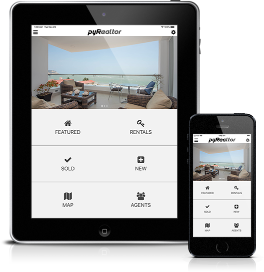 Mockup pyRealtor Mobile Application Home