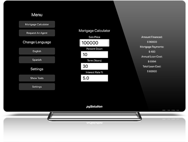 Mockup pyRealtor TV Mortgage Calculator