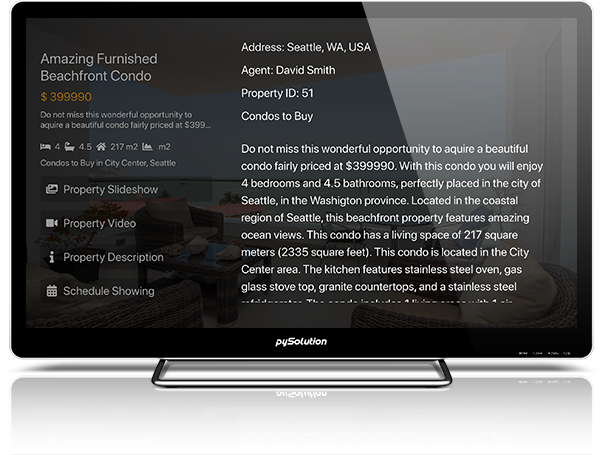 Mockup pyRealtor TV Property Description